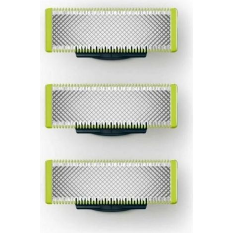 Applicable à Philips OneBlade - Lames de rechange, pour rasoir/tondeuse électrique OneBlade, acier inoxydable robuste, taille, stylisation et rasage, lot de 3 (1/4)