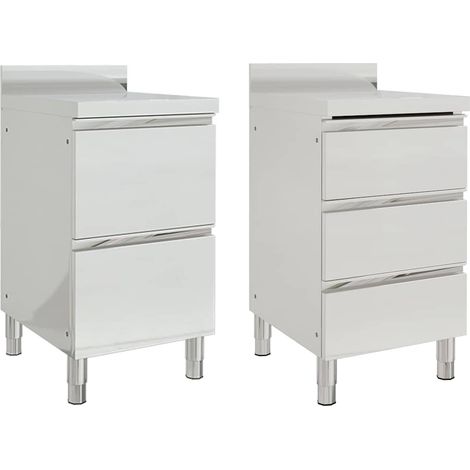 vidaXL Armarios de cocina comerciales 2 unidades 50x60x96 cm acero inoxidable (1/4)