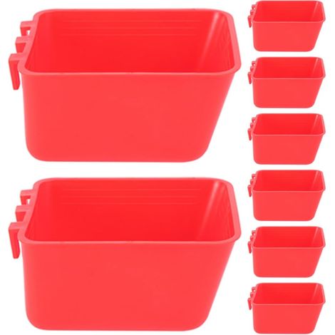 Vogelfutterhaus – 8-teilig – Kunststoff – Futter- und Wassernapf – für Hühner, Papageien und Tauben – 12,5 x 9,5 x 6 cm (1/5)