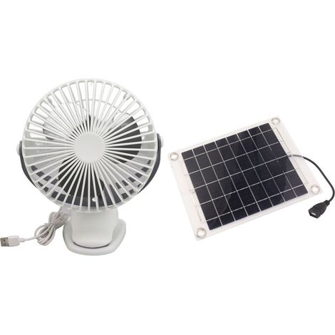 Ventilateur Solaire 10W DC5V avec Panneau Monocristallin Double Face pour Maison et Abri d'Animaux (1/5)