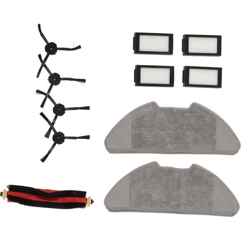 Kit pièces pour Xiaomi mijia STYTJO2ZHM / STYTJ02ZHM / balayeuse 2 Pro / MJSTS1 : 1 brosses principales + 4 filtres + 2 serpillères + 4 brosses latérales (1/5)