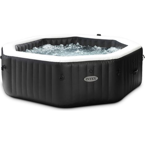 Intex – Spa gonflable PureSpa 218 cm – Système d’eau salée – 6 personnes – 140 buses d’air – Technologie Fiber-Tech – Couverture et tapis inclus