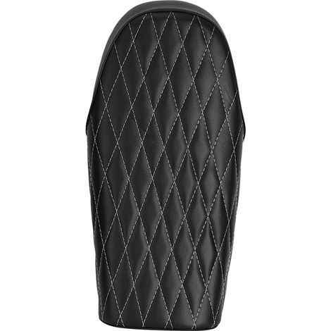 Selle à Coussin en Cuir PU, Vintage Plat Cafe Racer, Adaptée à CB CL AX100 CG125, Noir Rétro (un noir) (1/5)