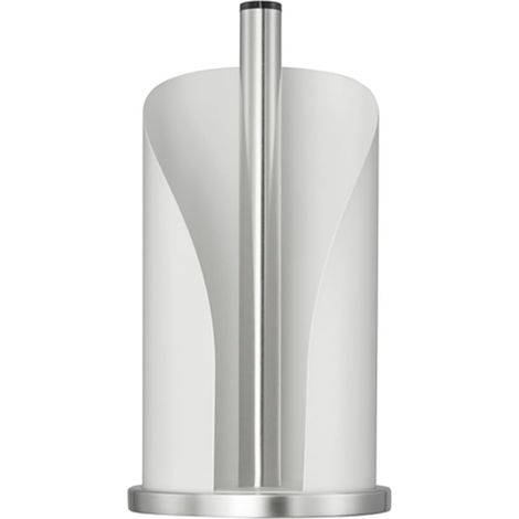 Porte-rouleau de papier toilette blanc mat en acier inoxydable et tôle d'acier laquée de couleur, socle stable en acier inoxydable, pour rouleaux de papier essuie-tout standard ou 2 à 3 rouleaux (1/5)