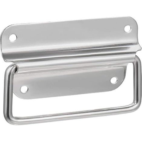 Poignées de traction pliables en acier inoxydable, poignées de boîte à outils pliables, poignée de porte en métal, pour boîtes à outils, portes d'armoires, trappes (2 pièces) (1/5)
