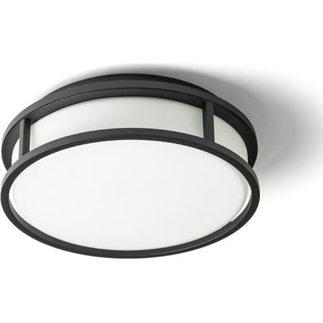 Plafoniera GRANDE LED 25 da soffitto vetro opalino/nero 230V LED 12W IP44 3000K