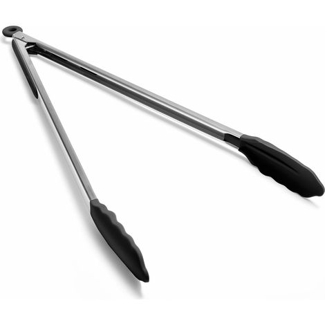 Pince Cuisine Silicone Extra Longue, Résistante à 315°C, 40cm, Noir (1/5)