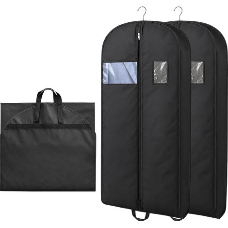 Lot de 2 Housses de vêtements à Suspendre 120x60CM, avec poignées (1/5)