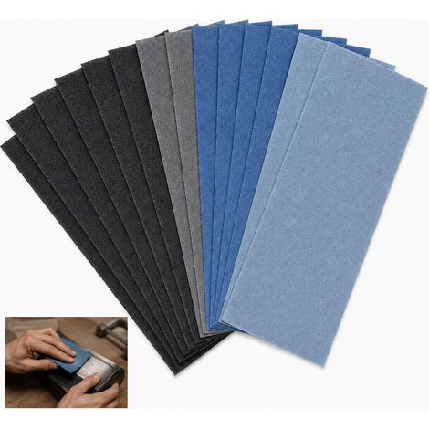14PCS Papier De Verre 1000/1500/2000/3000/4000/5000/10000 Papier Abrasif, Feuilles Ponçage Sec et Humide pour Bois Métal Plastique Carrosserie Polissage Bricolage et Finition (1/5)