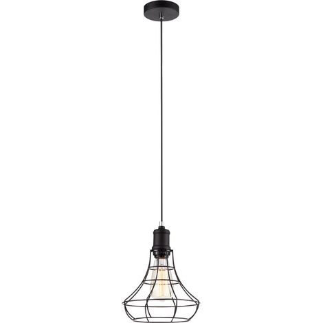 Lampada a sospensione Italux Synthia nera industriale Ø21 E27 (1/4)