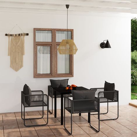 5-tlg. Garten-Essgruppe Schwarz (1/5)