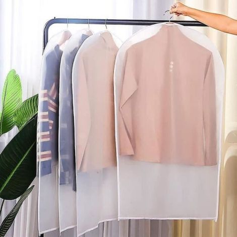 Housses de Vêtements Anti Poussière Etanche Mite HumiditéHousses de Protection Zip Transparentes Pliable pour (1/4)