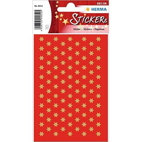HERMA 4052 Weihnachtsaufkleber, goldene sechszackige Sterne (Durchmesser 6 mm, 285 Aufkleber, Papier), Weihnachtsdekoration, permanente Klebeetiketten für Weihnachten, Geschenke, Bastelarbeiten, (1/2)