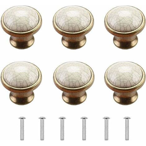 Bouton Meuble Boutons de Porte de Placard 6 Pièces Bouton de Meuble Porcelaine Bouton de Meuble Vintage Boutons Porte Bouton de Commode Boutons de Porte en Céramique Bouton de Porte Cuisine (1/5)