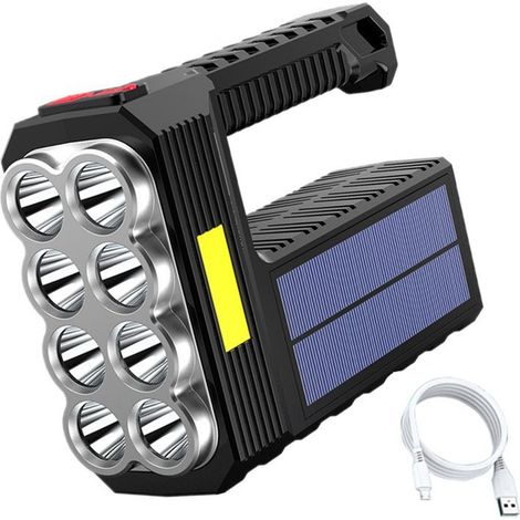 Lampe solaire rechargeable lumineuse, USB extérieur, LED puissante, étanche pour jardin et camping (1/4)