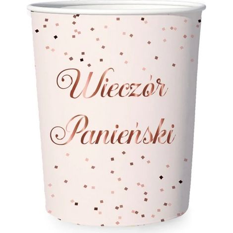 Bicchieri di carta rosa per addio al nubilato, 220 ml (confezione da 6) (1/3)