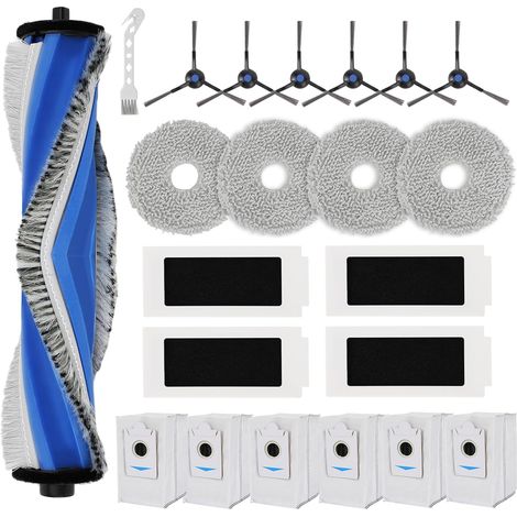 Kit de accesorios de 21 piezas para aspiradora robot ECOVACS Deebot T30S/T30S PRO, repuestos: cepillo principal, cepillo lateral, filtro, mopas lavables, bolsa para polvo (1/5)
