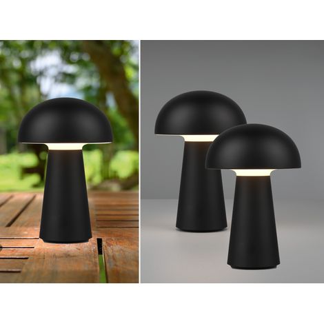 SET Outdoor Akku LED Tischleuchten Touch Dimmer, Schwarz Höhe 21cm (1/5)