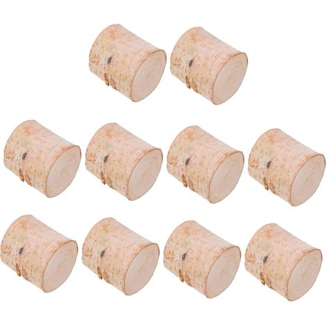 10 pièces Lot de Bougeoirs Décoratifs Bois de Bouleau Naturel Porte-Bougies Polyvalents pour Décoration Intérieure et Extérieure Ambiance Chaleureuse pour Mariages et Fêtes (1/5)