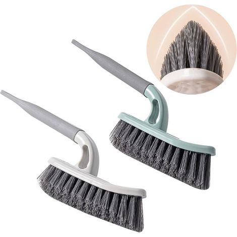 Lot de 2 Brosse à Joints, brosses à coulis avec Manche, Brosse à Récurer, Coulis de Carrelage Brosse à Poils rigides V-Scrub, Coins et Recoins pour Nettoyer Les Cuisines, Salles De Bain (1/5)