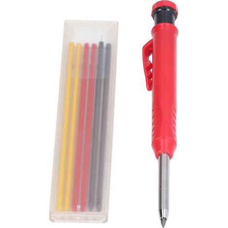 Stylo marqueur pour le travail du bois, pointe en carbure de tungstène de 2,8 mm, outil de traçage multifonction avec recharges, 3 recharges de couleur (1/5)