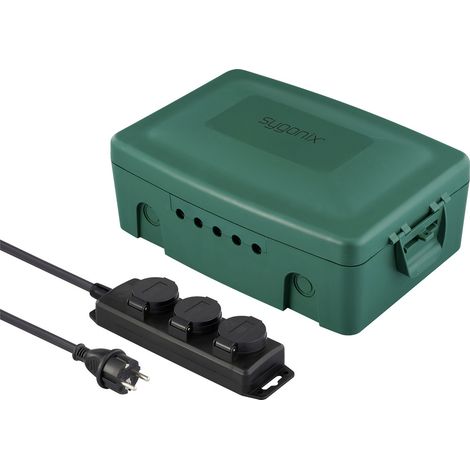 Sygonix SY-6797950 Verteilerbox 3fach  Grün, Schwarz erhöhter Berührungsschutz
