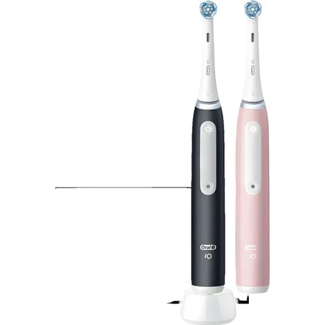 Oral-B iO3 Duo Adulte Brosse à dents vibrante Noir, Rose, Blanc