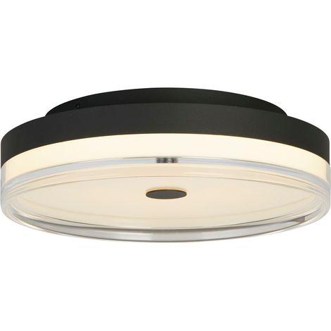 Searchlight Cyprus Plafonnier LED, métal noir et acrylique transparent (1/3)