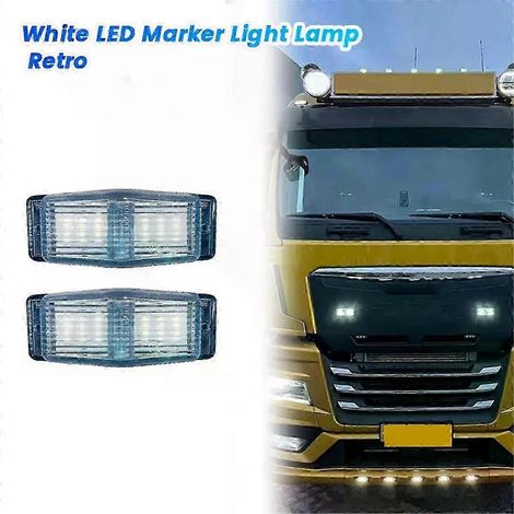 Lot de 2 feux de position LED avant à double brûleur, compatibles avec les camions Scania, Volvo, MAN et Benz (éclairage de calandre avant A-JXLGV). (1/5)