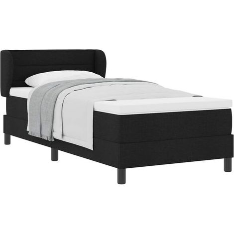 Matelas à ressorts avec sommier noir, dimensions 80 x 200 cm, revêtement en tissu. (1/5)