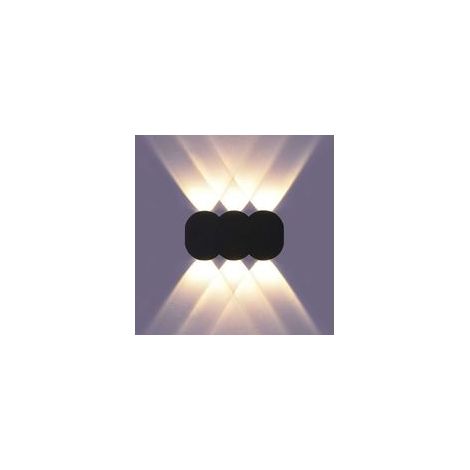 Applique murale LED 6W intérieure, moderne, blanc chaud 3000K, aluminium noir, classe A++ –