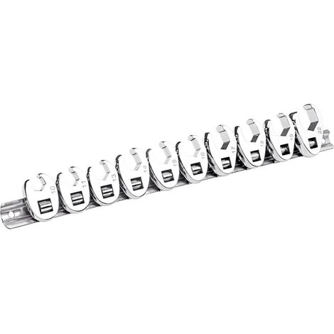 Juego de 10 llaves hexagonales para tubos de aceite (accionamiento de 3/8 de pulgada), puntas de llave cuadriculada para gasolina, puntas de llave para desmontar e instalar tubos de líquido de frenos, (1/4)