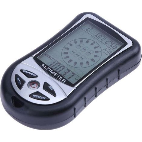 Altimètre numérique 8 dans 1 multifonction Compass Compass Baromètre Thermètre Testeur de pression (pas de batterie), compteur de particules de poche (1/5)