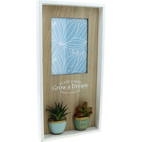 Cadre Photo 13x18cm en bois + Plantes artificielles - SILUMEN