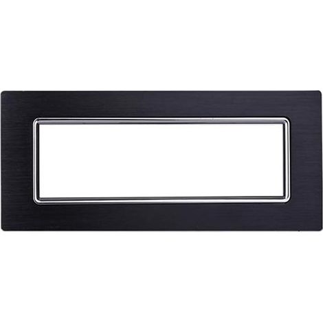 Ettroit Plaque compatible Bticino Livinglight 7 modules aluminium coloris noir - LN86702