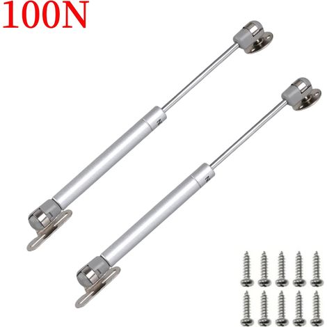 (2 pièces argentées - 30 cm) Charnières de meubles 100 N/10 kg, vérins à gaz, ressorts de maintien pour portes de placards de cuisine, supports pneumatiques (1/5)