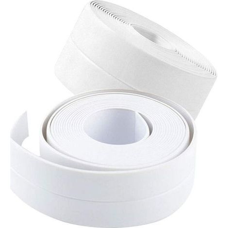 2 Pack PVC Self-Adhesive Caulking Strip for Kitchen Sink, Toilet, Bathroom, Shower and Tub, 10ft x 1.5in, White (1/5)