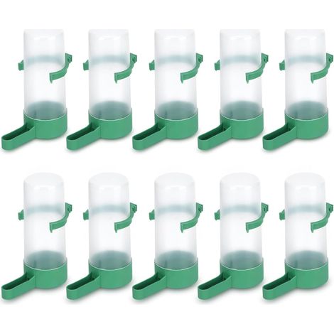 Fontaine À Eau pour Oiseaux,10 pièces mangeoires pour Oiseaux, Distributeur d'eau pour Oiseauxs pour Cage Ronde Ferme bétail Alimentation Automatique Bouteille d'eau Potable pour perroquets Pinson