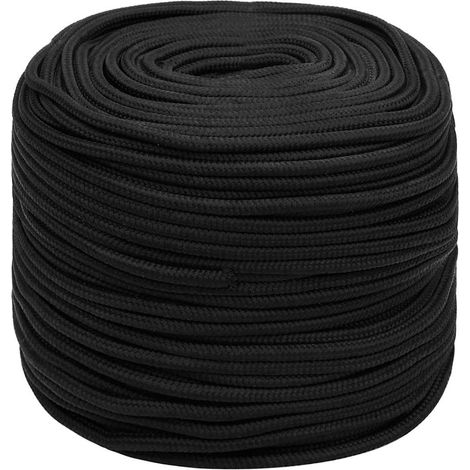 Corde de bateau, Corde de Chanvre, pour la Décoration, le Bricolage, le Jardinage Noir complet 10 mm 250 m polypropylène OIB8229E (1/5)
