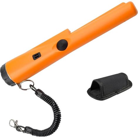 Tresor Detector Détecteur de métaux portatif d'aventure en Plein air, localisateur étanche, Tige de détecteur de métaux à Balayage latéral à 360 ° Détecteur(Orange) (1/5)