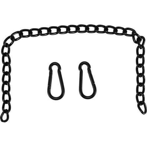 Chaîne de chaise suspendue en acier avec 2 mousquetons, kit de hamac robuste pour porche, pour balançoires (66 cm) (1/4)