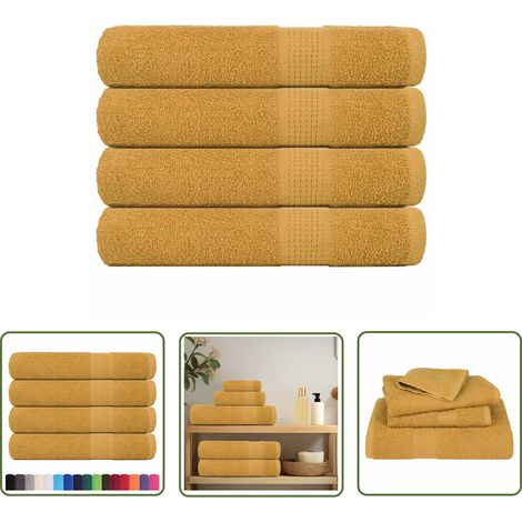 vidaXL Handtücher 4 Stk. Golden 100x200 cm 360 g/m² 100% Baumwolle (1/5)