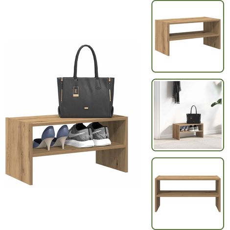 Étagère empilable - vidaXL Étagère à chaussures empilable chêne artisanal 60x30x30,5 cm - Bois d'ingénierie (1/5)