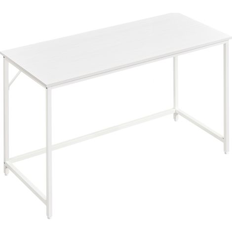 VASAGLE Bureau, Table, Poste de Travail, 120 x 60 x 75 cm, pour Bureau, Salon, Chambre, Assemblage Simple, Métal, Style Industriel,Blanc (1/5)