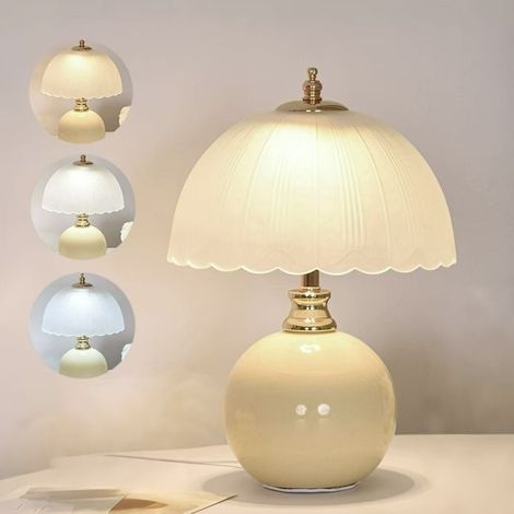 Lampe de chevet rétro, gradation continue à trois couleurs, décoration de lampe de table champignon, adaptée à la table de chevet de la chambre (1/5)
