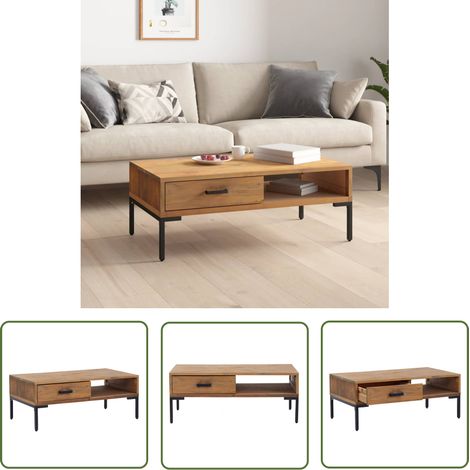 Table basse 90x50x35 cm Bois de pin massif (1/5)