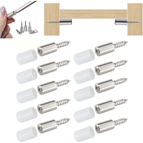 20pcs vis autotaraudeuses intégrées,Vis autotaraudeuses Support stratifié pour armoire,Étagère Support Vis Avec Manchon Antidérapant,vis intégrées autotaraudeuses Pour Meubles D'armoire