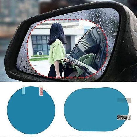 Lot de 2 films de protection imperméables pour rétroviseurs de voiture, 80 x 80 mm. Membrane adhésive anti-buée et anti-éblouissement. (1/5)