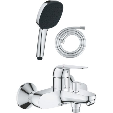 Pack mezclador de baño y ducha GROHE Swift + teleducha Vitalio Comfort 110 de 2 chorros + flexo
