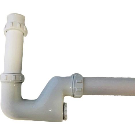 Siphon pour lavabo 1 blanc complet en laiton (1/2)